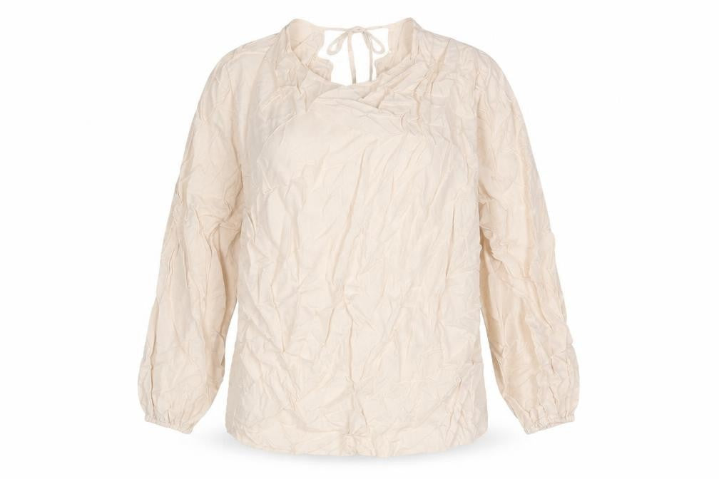 Marks & Spencer Womens Ivory Cupro Basic Blouse Size 12 Round Neck