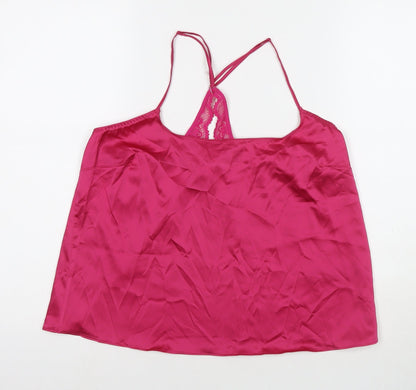 Marks & Spencer Womens Pink Polyester Camisole Tank Size M Round Neck