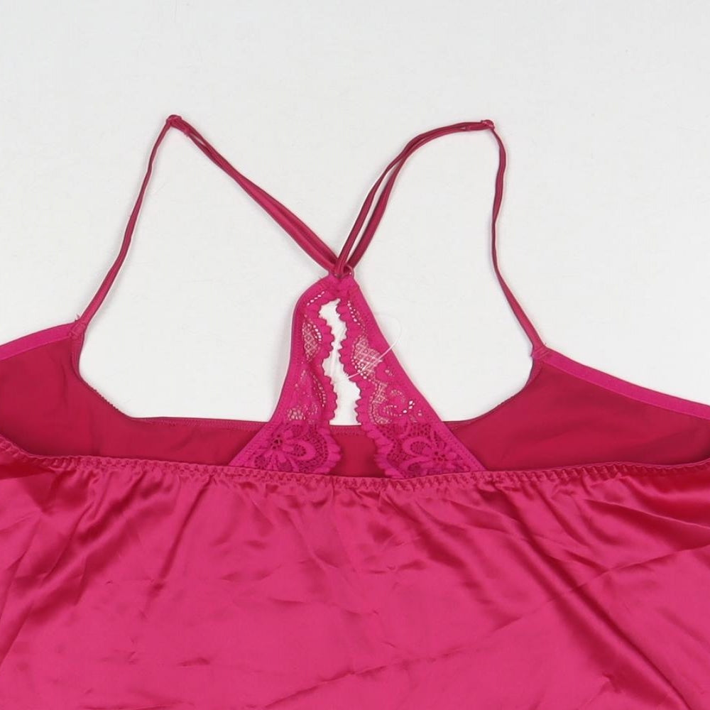 Marks and Spencer Womens Pink Polyester Camisole Tank Size M Round Neck