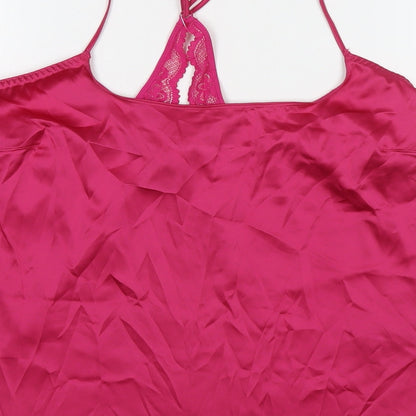 Marks & Spencer Womens Pink Polyester Camisole Tank Size M Round Neck