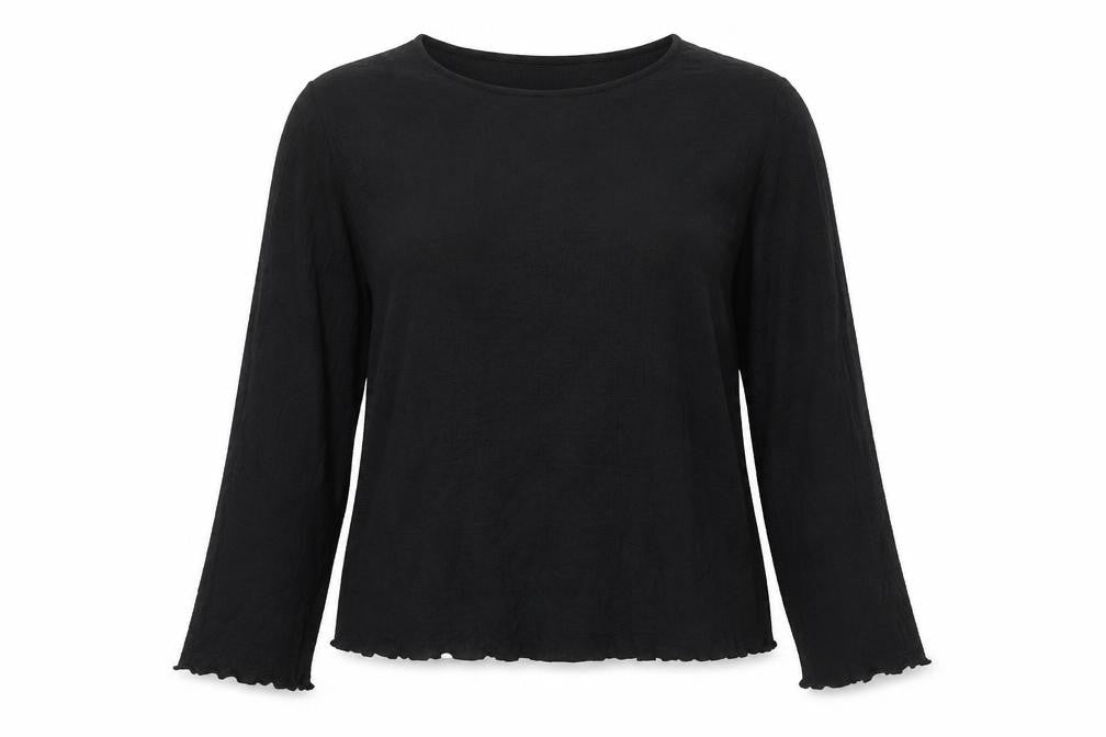 Marks & Spencer Womens Black Polyester Basic Blouse Size 14 Round Neck
