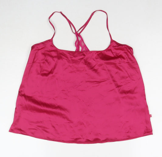 Marks and Spencer Womens Pink Polyester Camisole T-Shirt Size M Round Neck