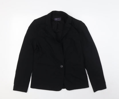 Marks & Spencer Womens Black Jacket Size 8 Button