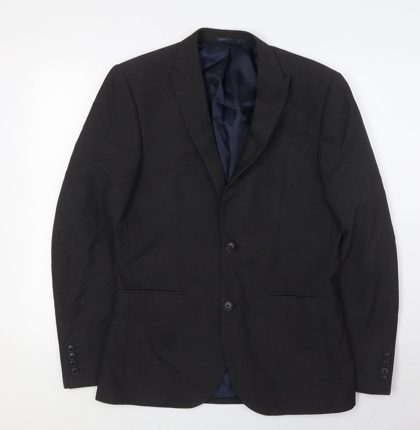 NEXT Mens Grey Polyester Jacket Suit Jacket Size 38 Regular