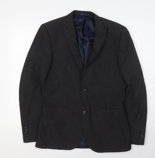 NEXT Mens Grey Polyester Jacket Suit Jacket Size 38 Regular
