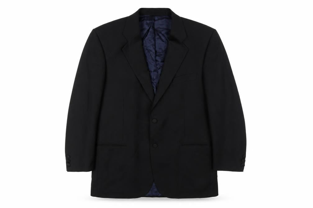 Marks & Spencer Mens Black Wool Tuxedo Suit Jacket Size 42 Regular
