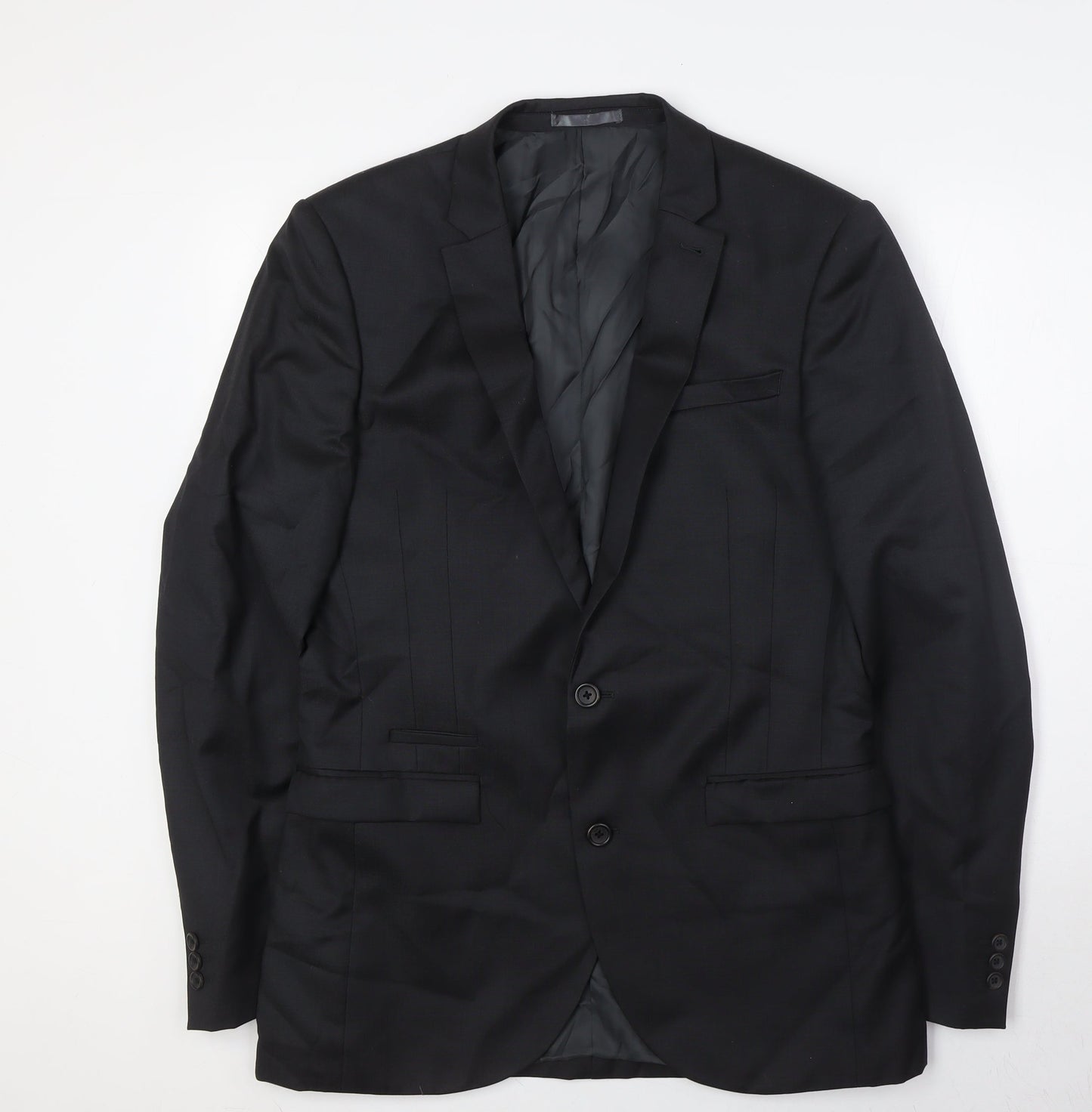 Read Mens Black Wool Jacket Suit Jacket Size 38 Regular