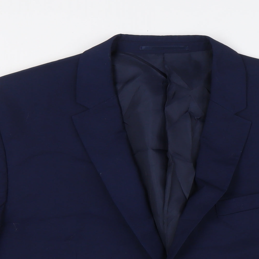 River Island Mens Blue Polyester Jacket Suit Jacket Size 44 Regular