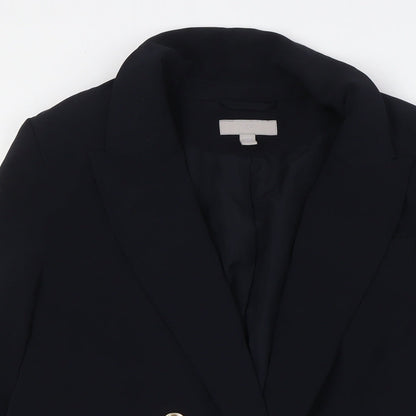 H&M Womens Black Jacket Blazer Size XS Button - Gold Effect Buttons