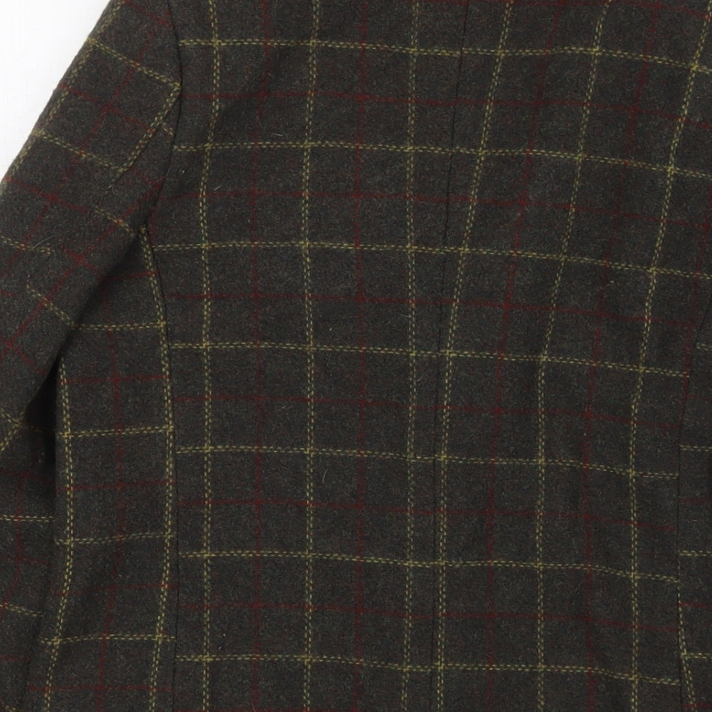 John Lewis Girls Green Check Jacket Size 12 Years Button