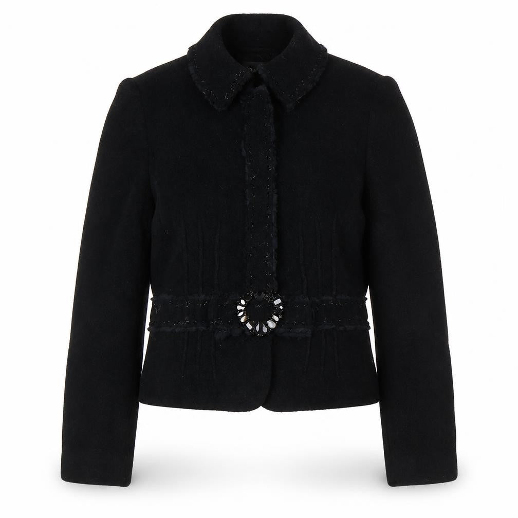 Rena Lange Womens Black Jacket Size 10 Snap