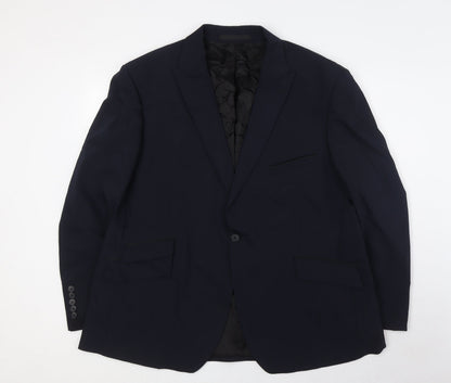 Additional front view of Autograph men’s blue polyamide jacket suit jacket, size XL, regular