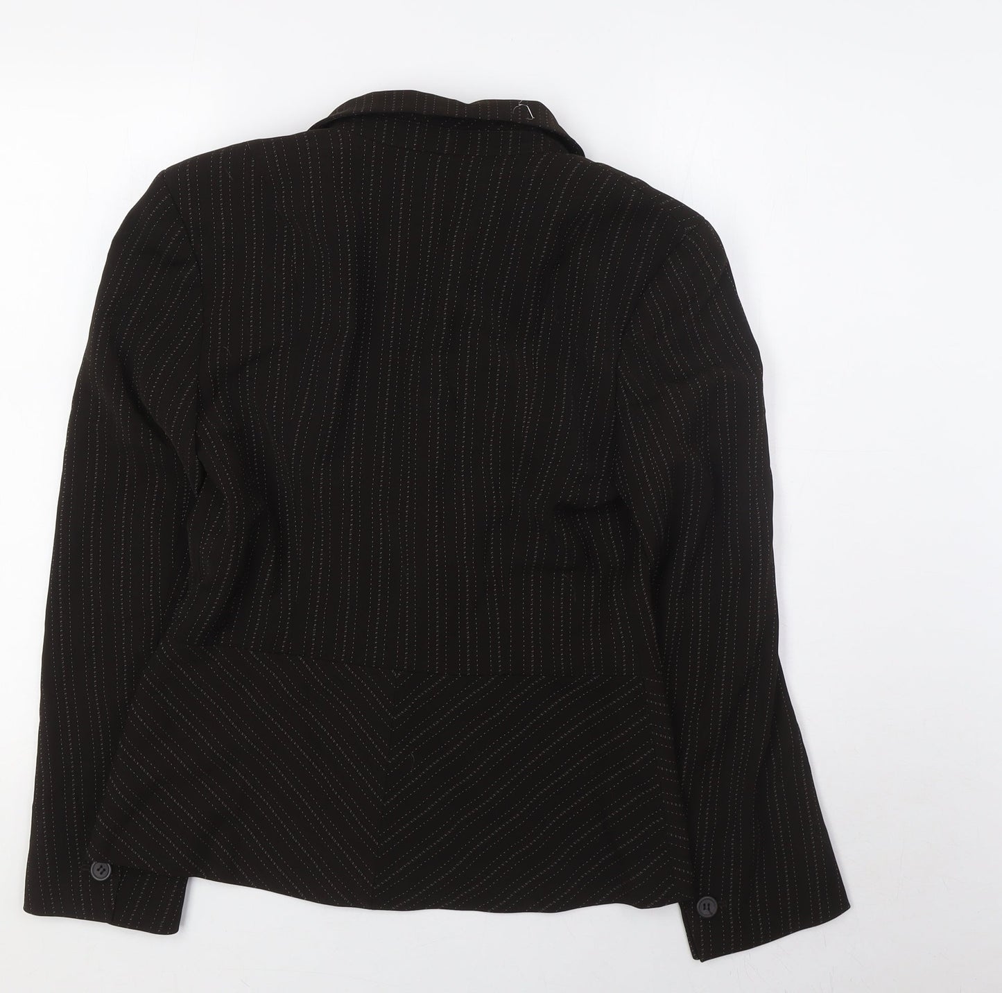 NEXT Womens Brown Jacket Size 10 Button - Pinstripe