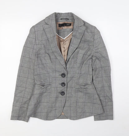 Next Womens Grey Check Polyester Jacket Suit Jacket Size 6