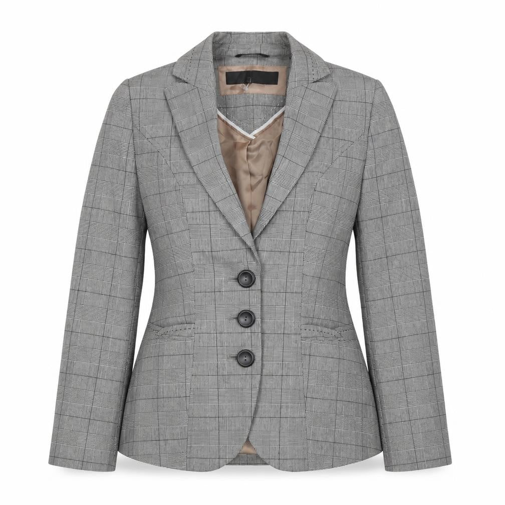 NEXT Womens Grey Check Polyester Jacket Suit Jacket Size 6