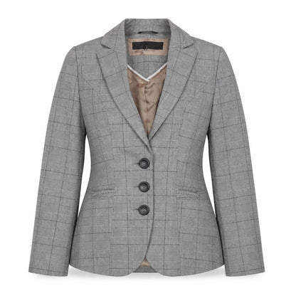 Next Womens Grey Check Polyester Jacket Suit Jacket Size 6