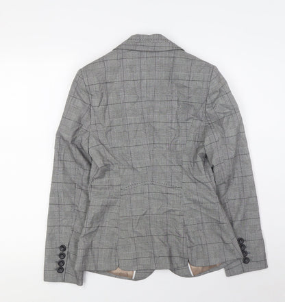 Next Womens Grey Check Polyester Jacket Suit Jacket Size 6
