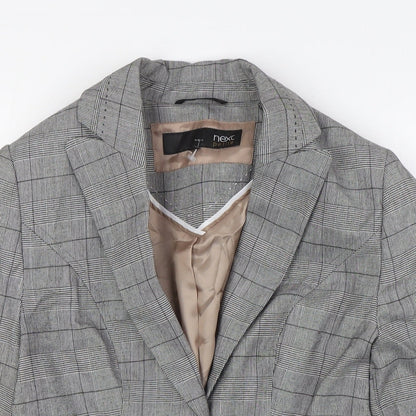 Next Womens Grey Check Polyester Jacket Suit Jacket Size 6