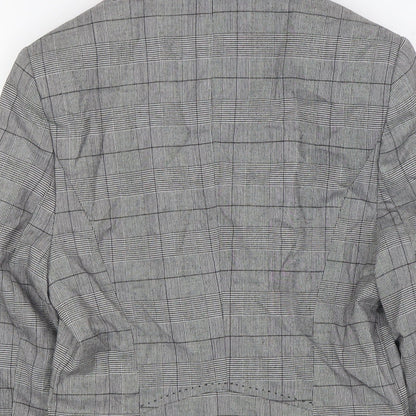 Next Womens Grey Check Polyester Jacket Suit Jacket Size 6