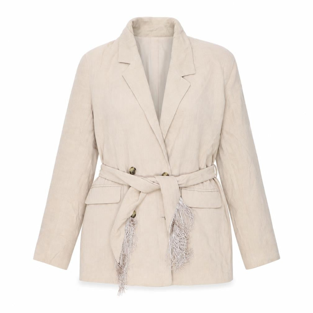 River Island Womens Beige Jacket Size 10 Button - Belted