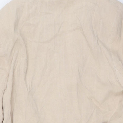 River Island Womens Beige Jacket Size 10 Button - Belted