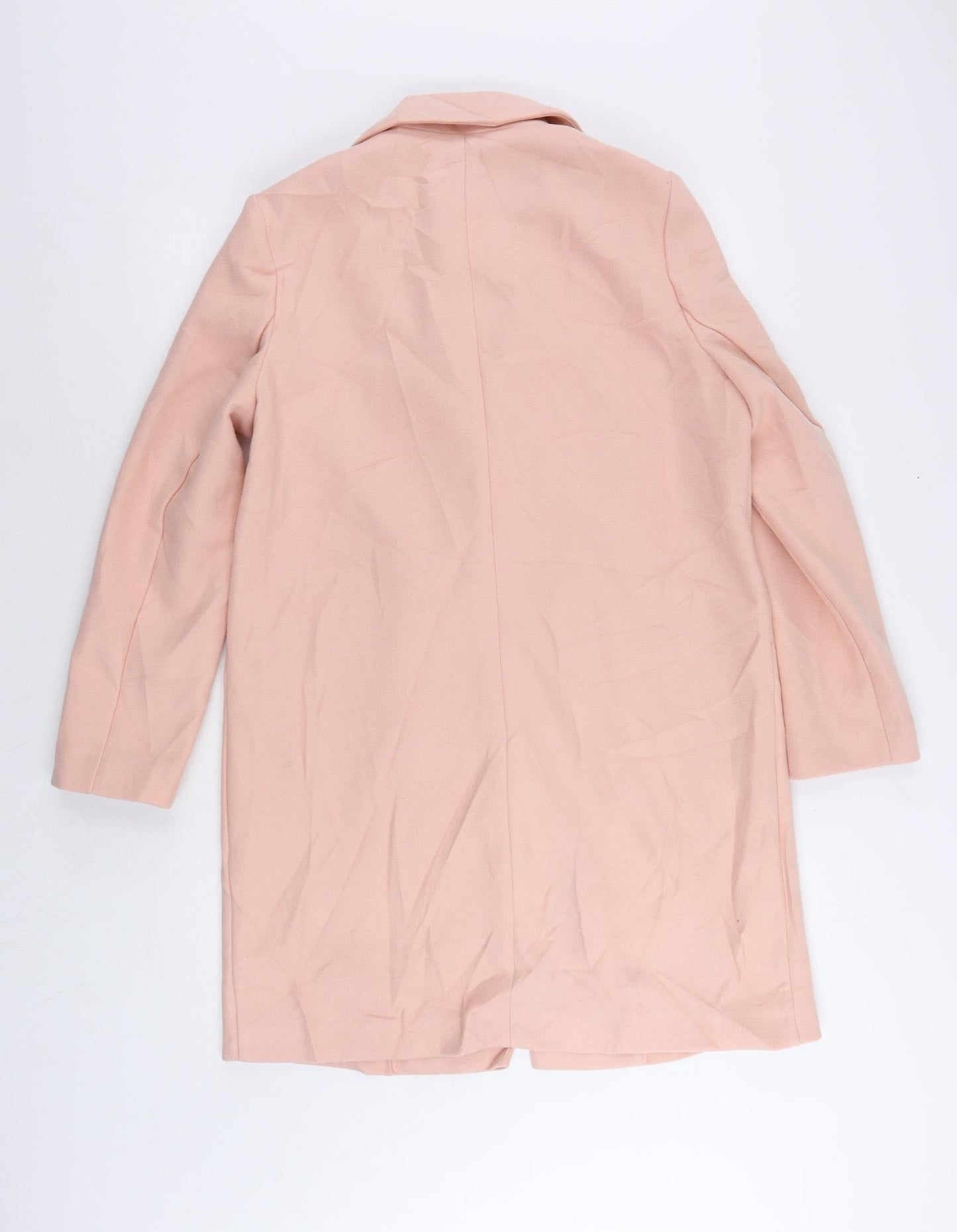 Marks and Spencer Womens Pink Overcoat Coat Size 12 Button