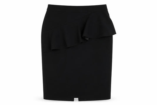 Dorothy Perkins Womens Black Polyester Straight & Pencil Skirt Size 10 Zip - Ruffle