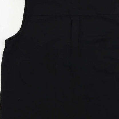 H&M Womens Black Polyester Basic Blouse Size 8 V-Neck