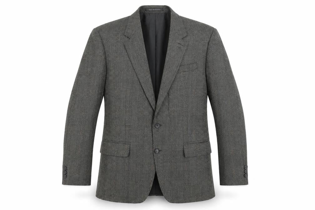 Hawksmoor Mens Grey Plaid Wool Jacket Suit Jacket Size 44 Regular