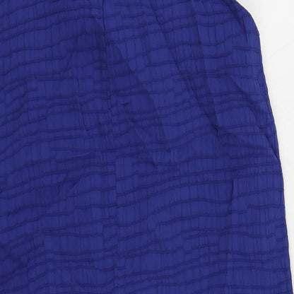 Country Casuals Womens Blue Polyester Shift Size 16 Round Neck Zip - Lined