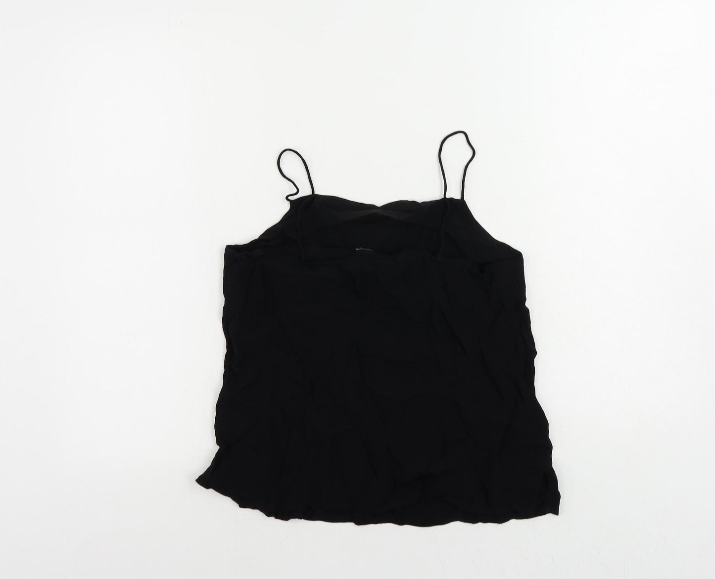 Warehouse Womens Black Viscose Camisole Tank Size M Square Neck