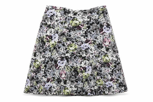 Marks & Spencer Womens Multicoloured Floral Viscose A-Line Skirt Size 10 Zip