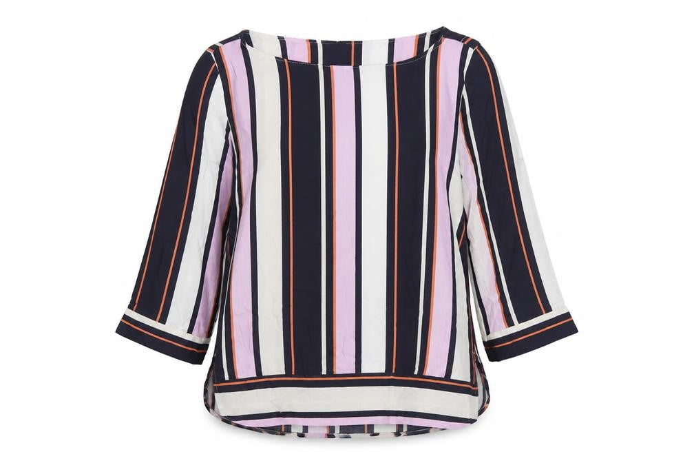 NEXT Womens Multicoloured Striped Viscose Basic Blouse Size 12 Boat Neck