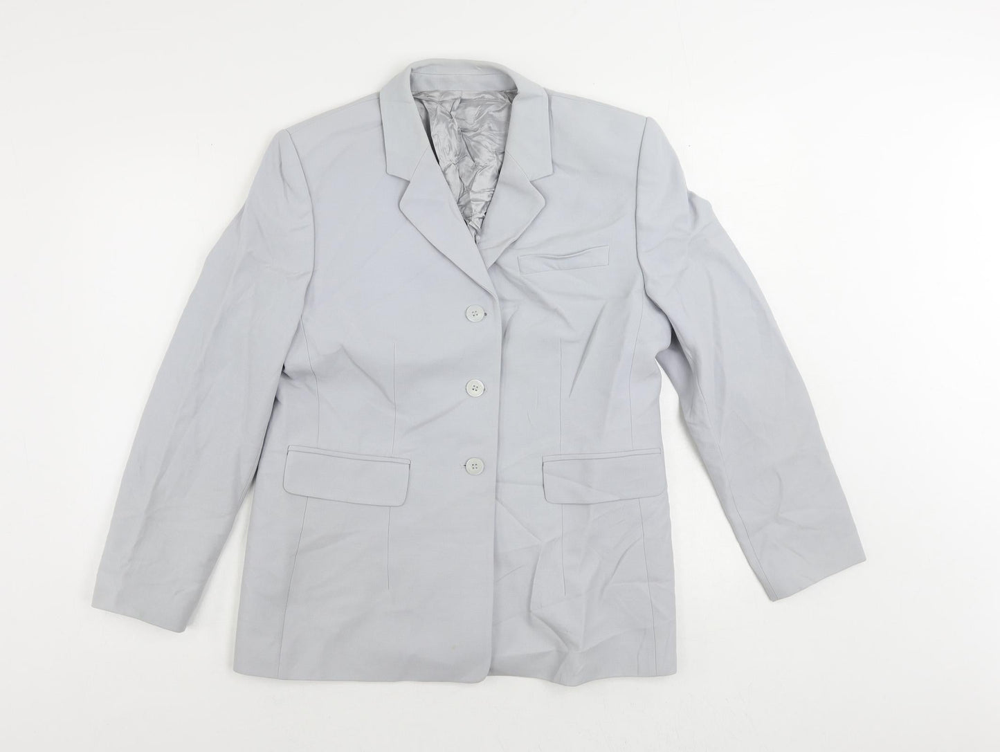 St Michael Womens Blue Jacket Blazer Size 14 Button - Vintage