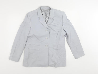 St Michael Womens Blue Jacket Blazer Size 14 Button - Vintage