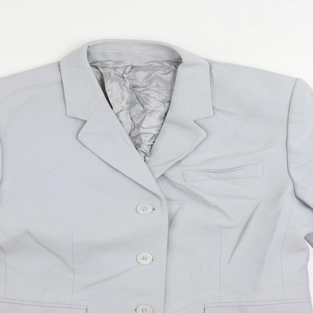 St Michael Womens Blue Jacket Blazer Size 14 Button - Vintage