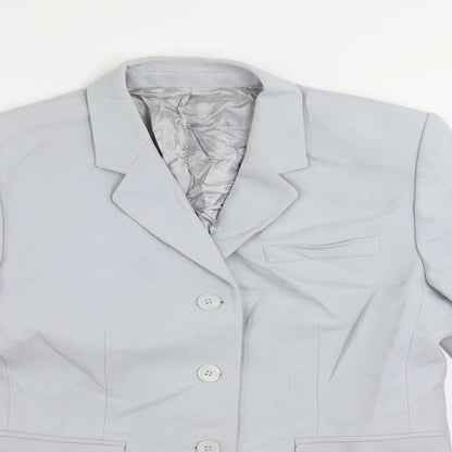 St Michael Womens Blue Jacket Blazer Size 14 Button - Vintage