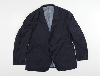 Additional front view of Autograph men’s blue polyamide jacket suit jacket, size 44, regular