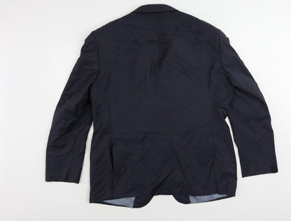 Back view of Autograph men’s blue polyamide jacket suit jacket, size 44, regular