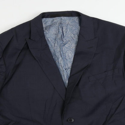 Close-up detail of Autograph men’s blue polyamide jacket suit jacket, size 44, regular