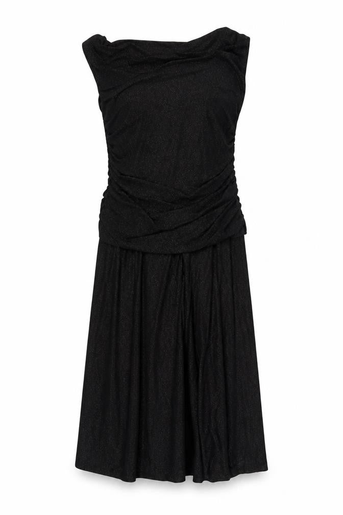 Klass Womens Black Polyester Sheath Size 14 Cowl Neck Zip - Ruched