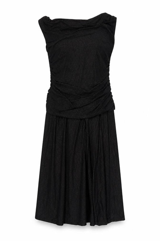 Klass Womens Black Polyester Sheath Size 14 Cowl Neck Zip - Ruched
