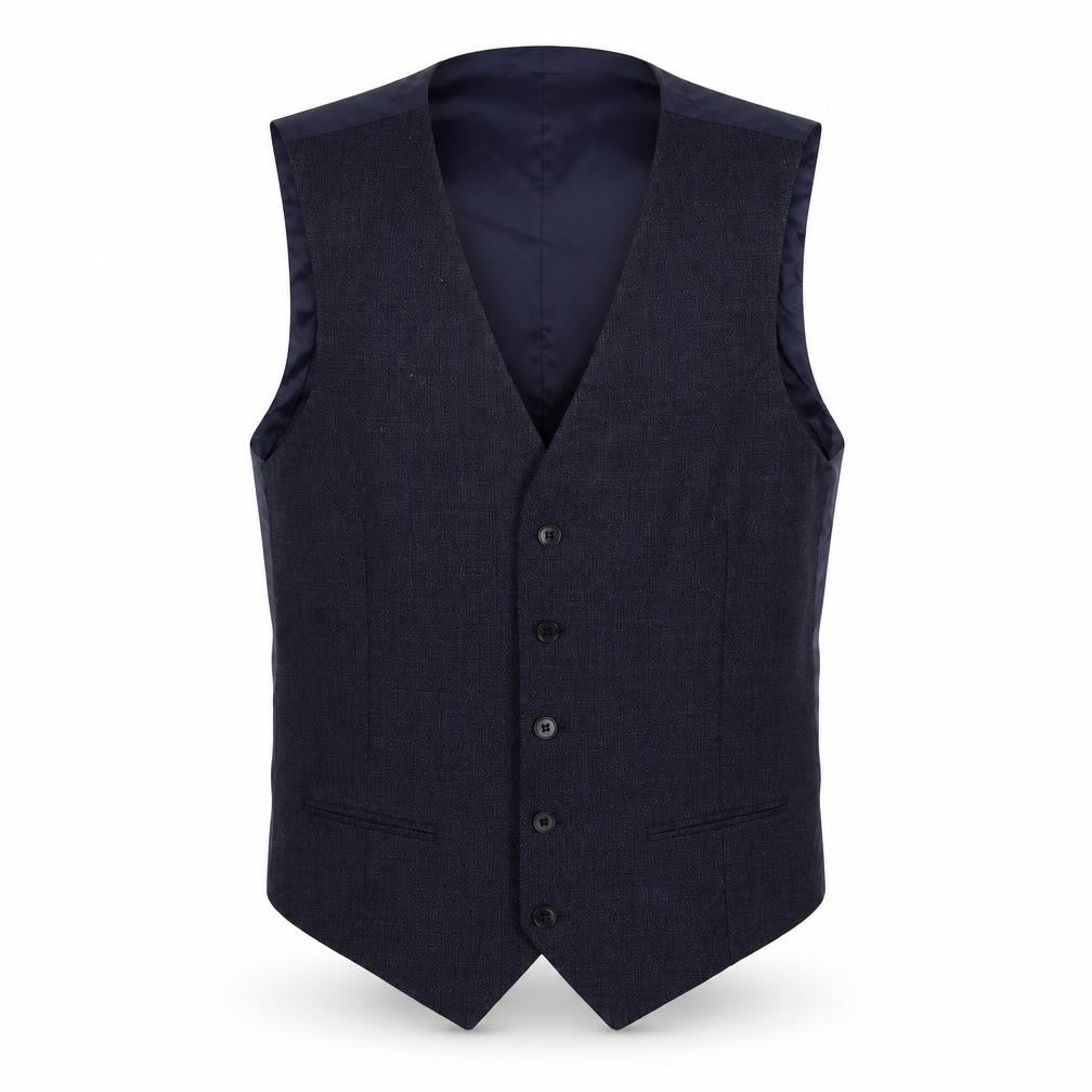 Marks & Spencer Mens Blue Wool Jacket Suit Waistcoat Size 36 Regular