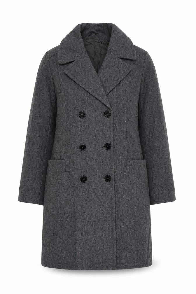 French Connection Womens Grey Overcoat Coat Size 10 Button