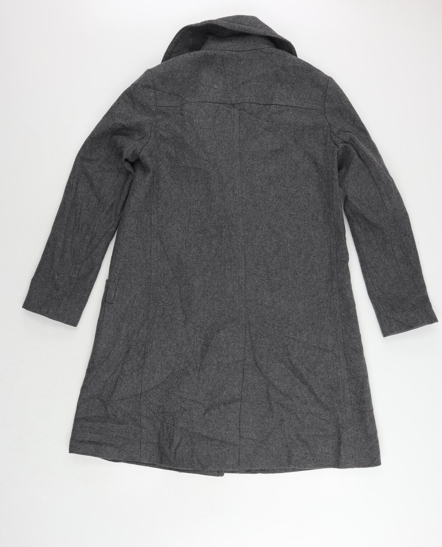 French Connection Womens Grey Overcoat Coat Size 10 Button