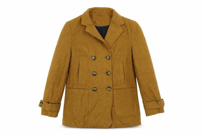Topshop Womens Yellow Pea Coat Coat Size 10 Button
