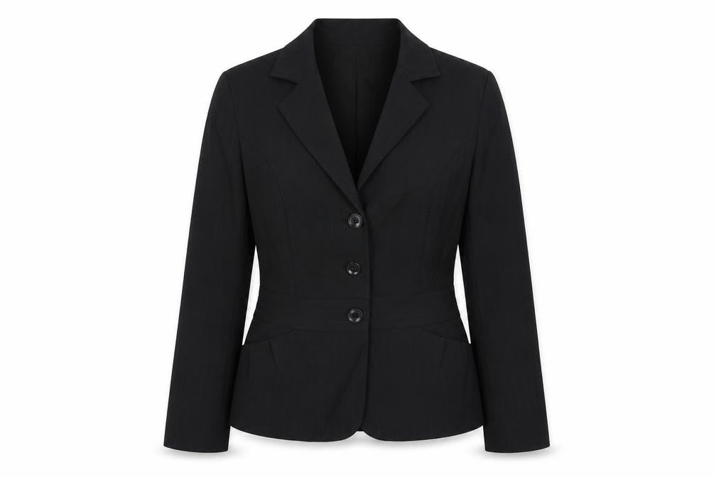 Wanko Womens Black Striped Jacket Blazer Size 8 Button