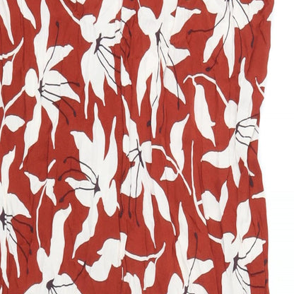 Arket Womens Brown Floral Viscose A-Line Size 6 V-Neck Pullover