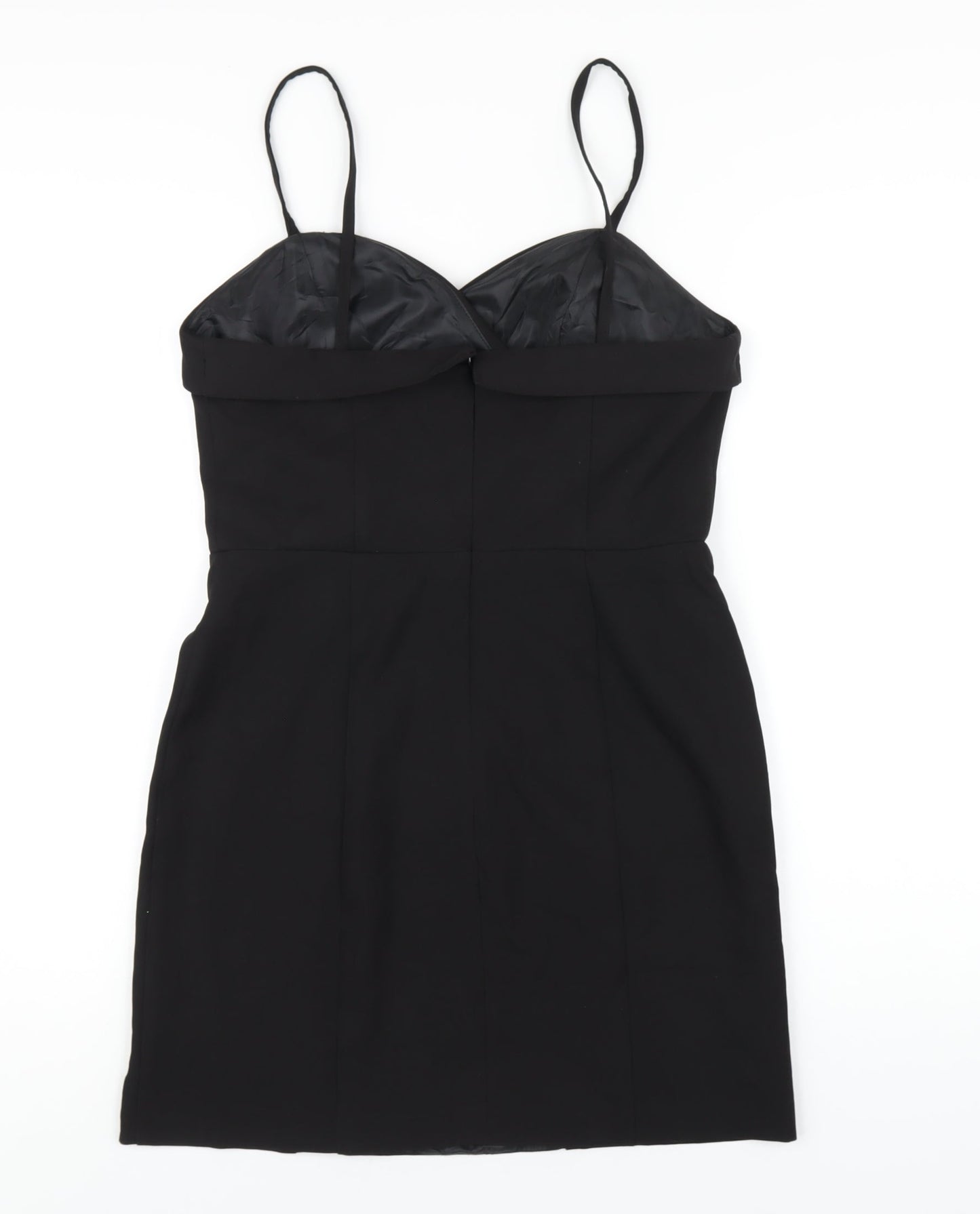 Topshop Womens Black Polyester A-Line Size 10 Sweetheart Zip