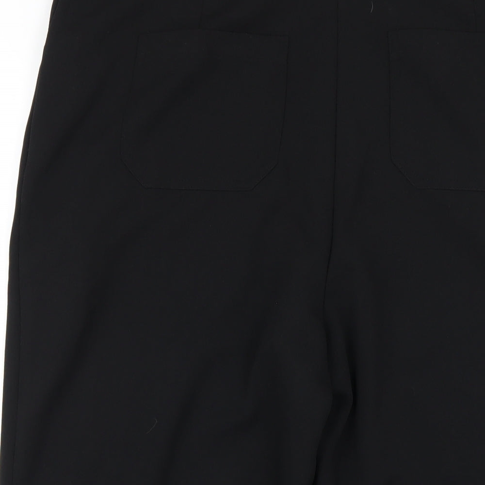 Emreco Womens Black Polyester Capri Trousers Size 14 L20 in Regular Zip
